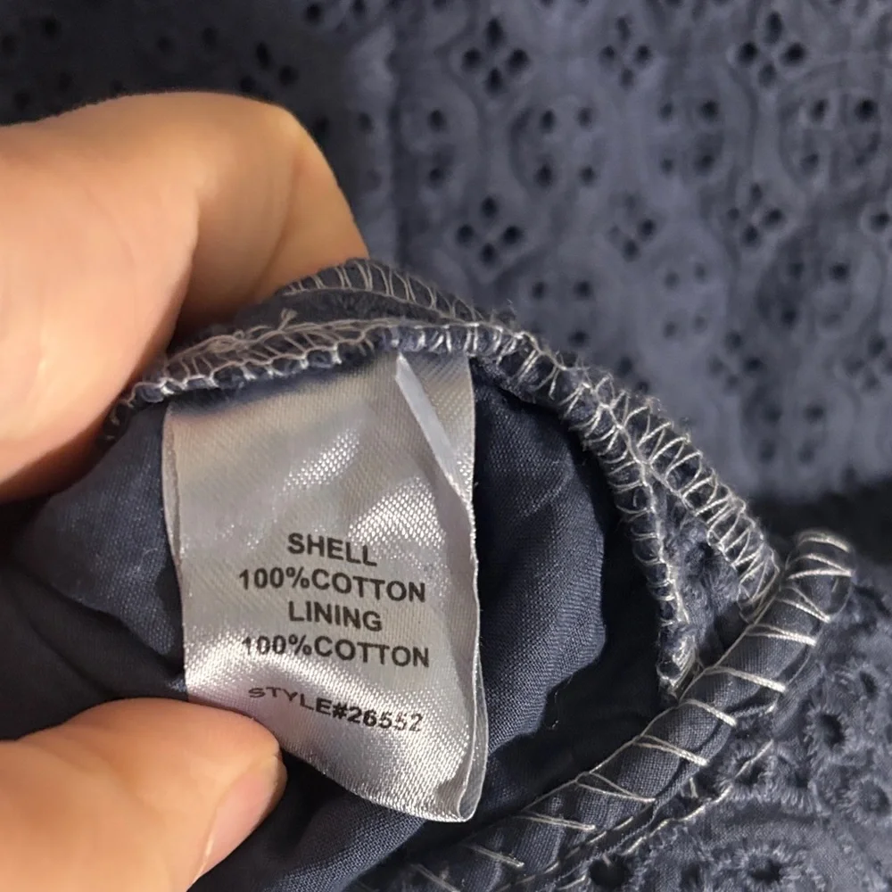 TravelSmith Navy Eyelet Notch-Lapel Blazer - Picture 7 of 7